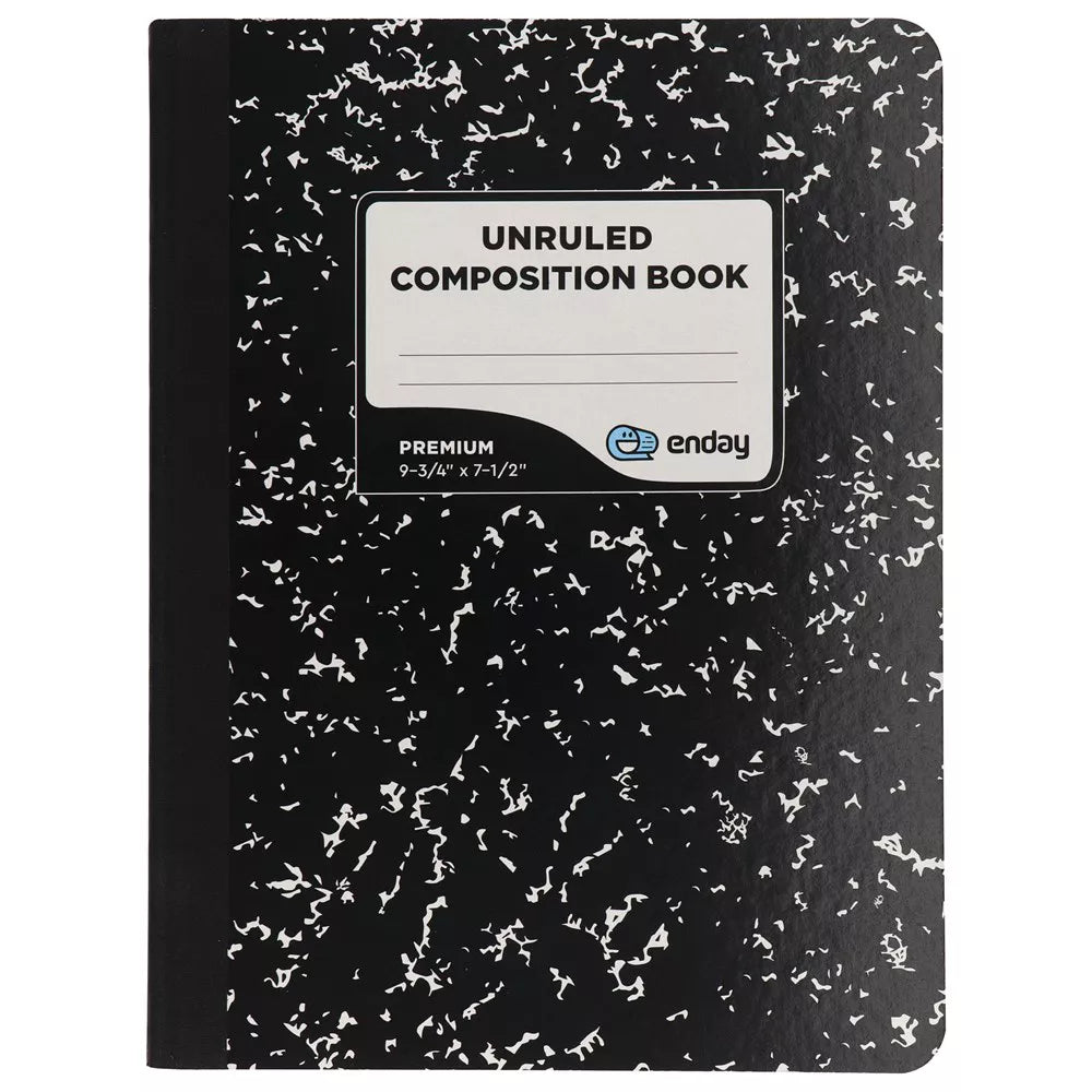 Composition Book Unruled, Black Marble 100 Ct.