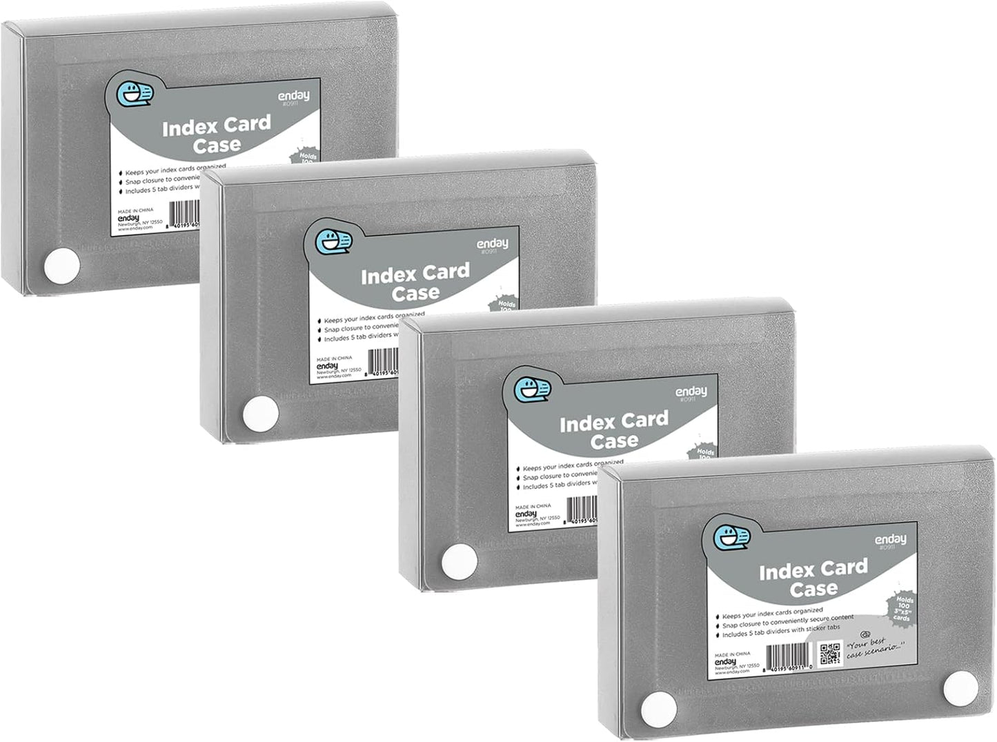 Index Card Holder Blue, 3x5 Note Flash Card Organizer Case, File Box with 5 Dividers, Notecard Box Holds 100 Cards, Also Available in Red, Purple, Green, Pink, Grey, 1 Pack – By Enday