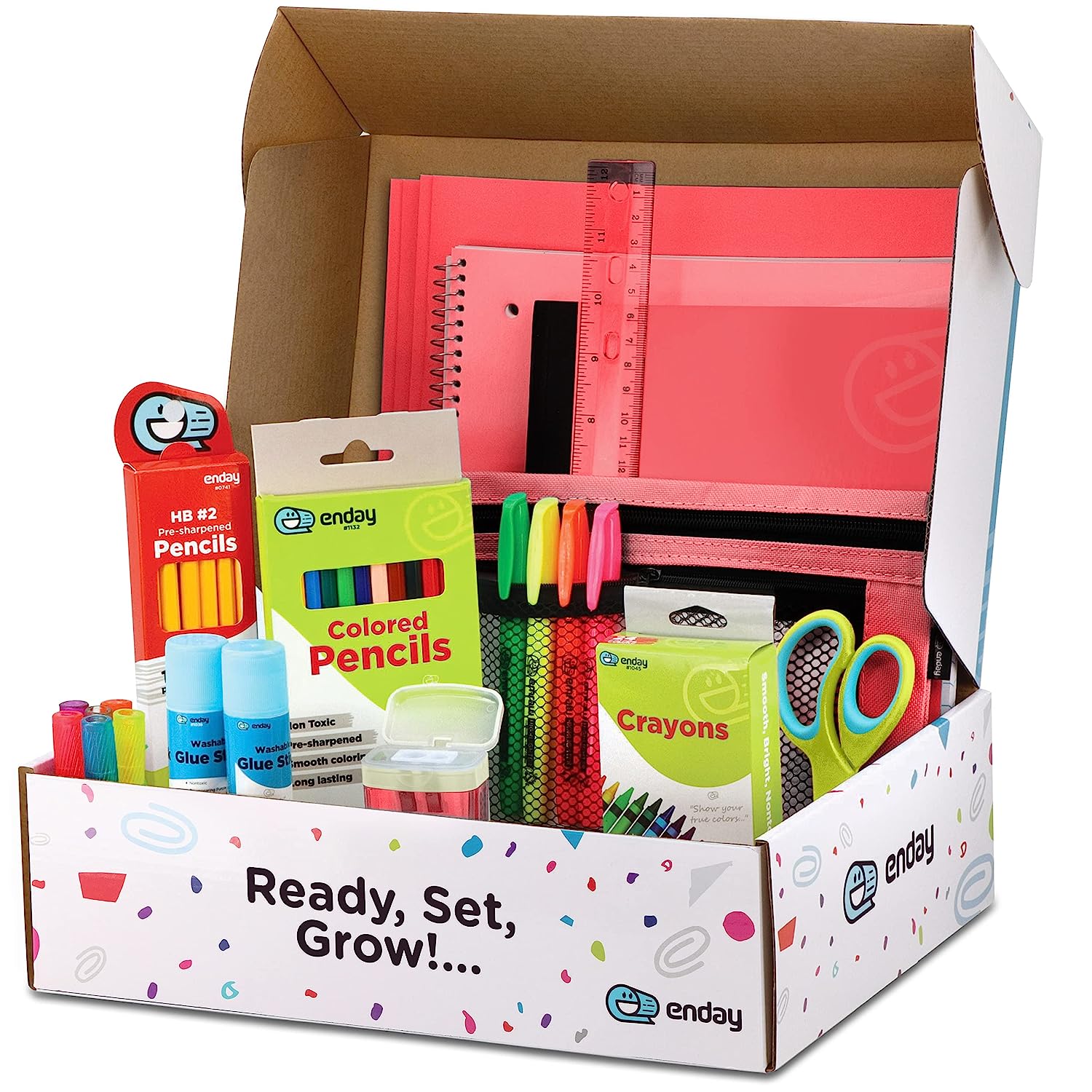 Enday Back to School Supplies for Kids Red School Supply Box New