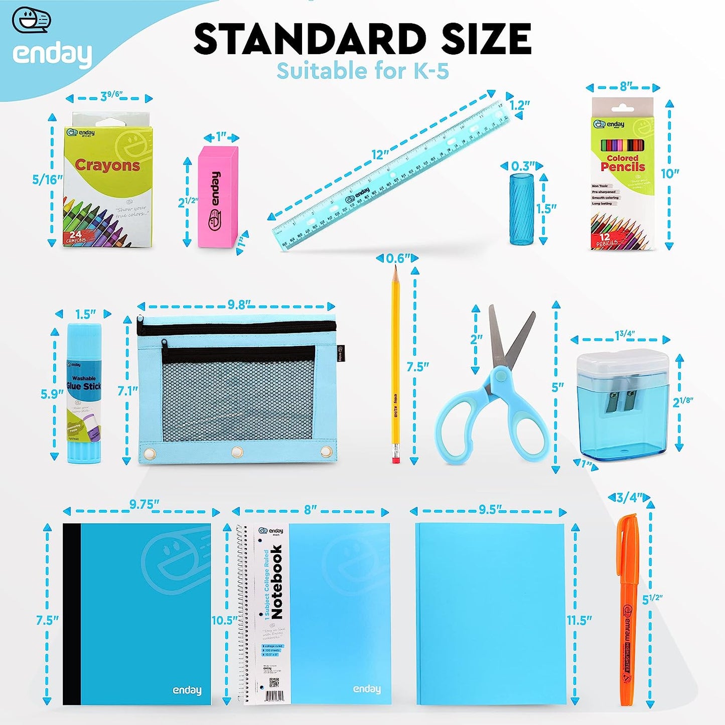 Back to School Supplies Kit - Blue