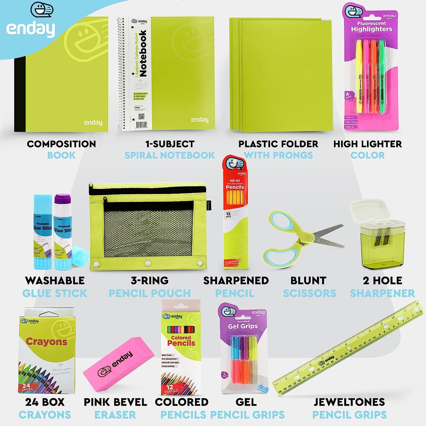 Back to School Supplies Kit - Green