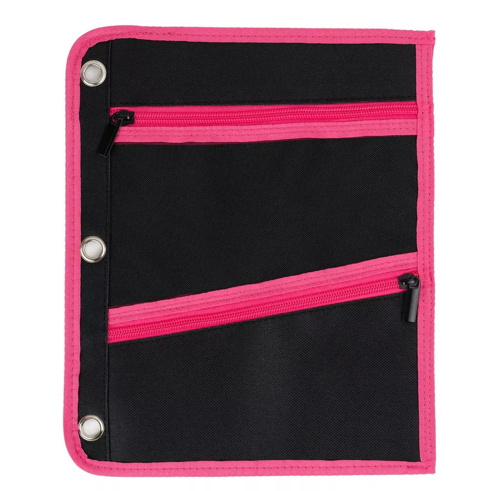 Jumbo Pencil Pouch 3-Pocket, Fit 3 Ring Binder
