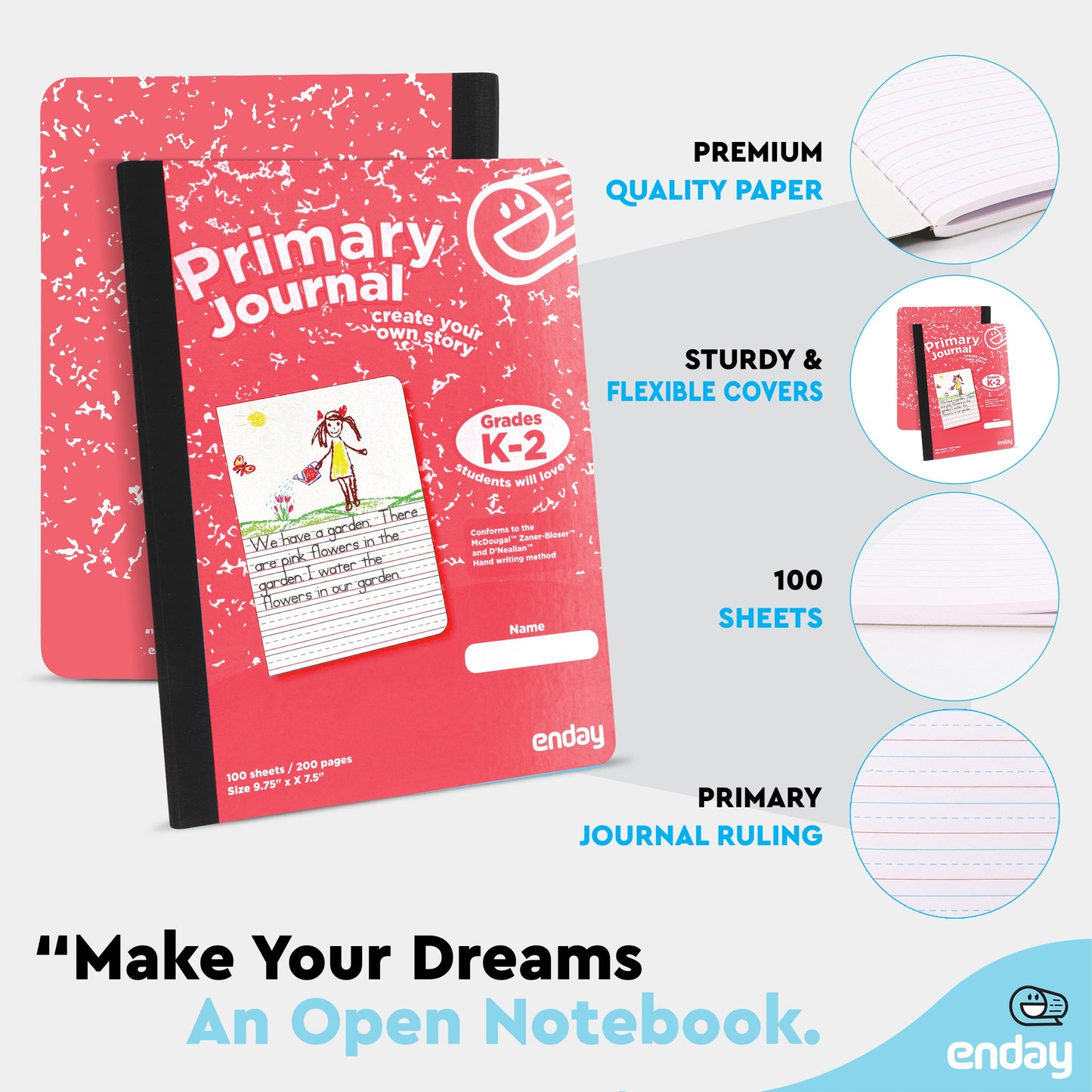 Primary Journal Notebooks - Red