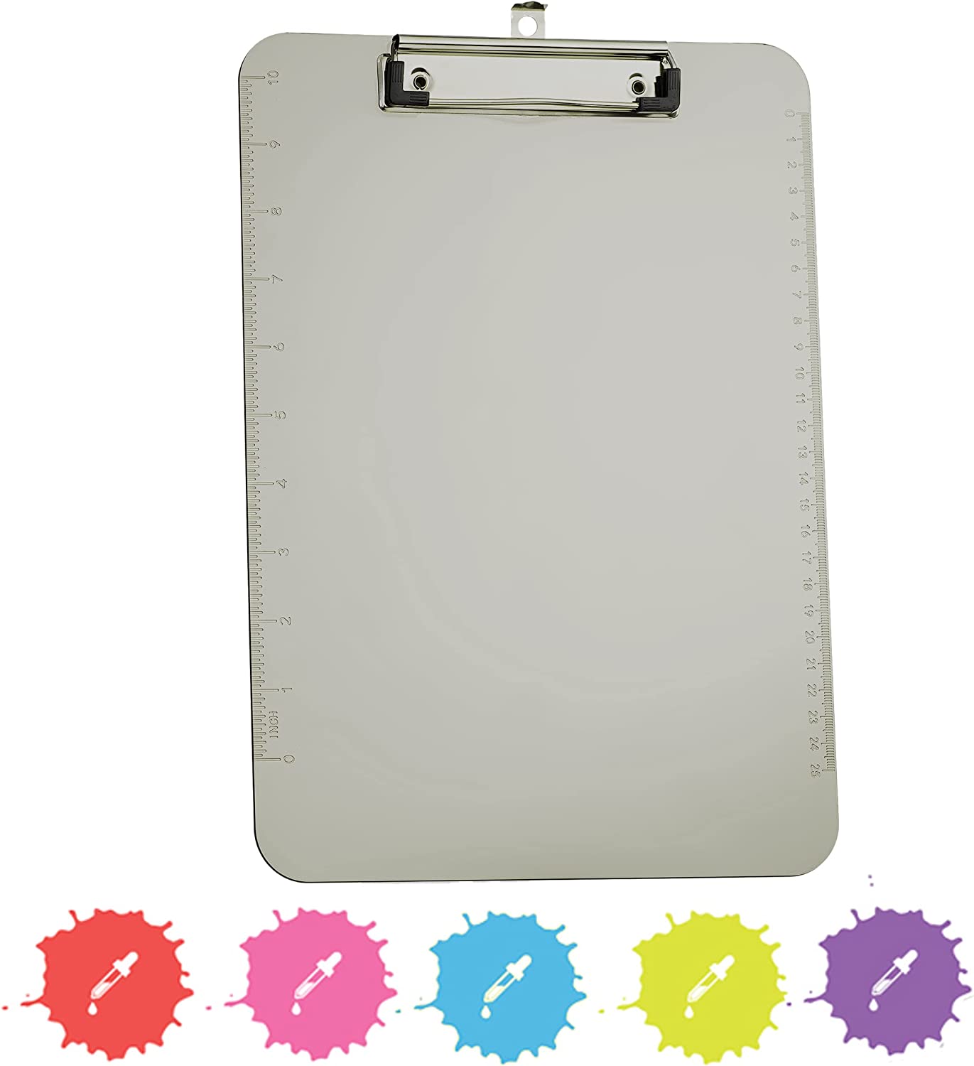 Standard Size Plastic Clipboard w/ Low Profile Clip Grey