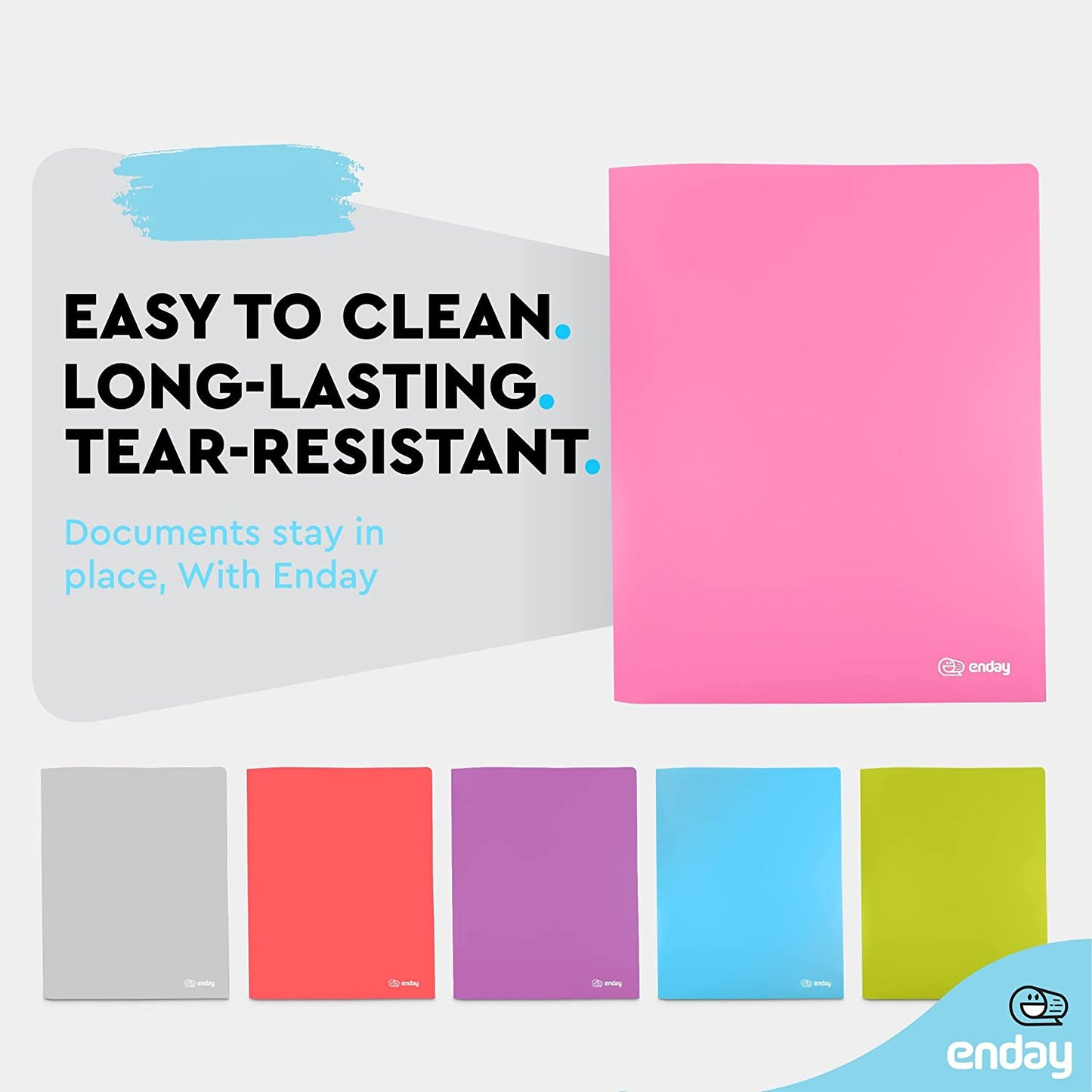 plastic Solid Color 2-Pockets Poly Portfolio pink