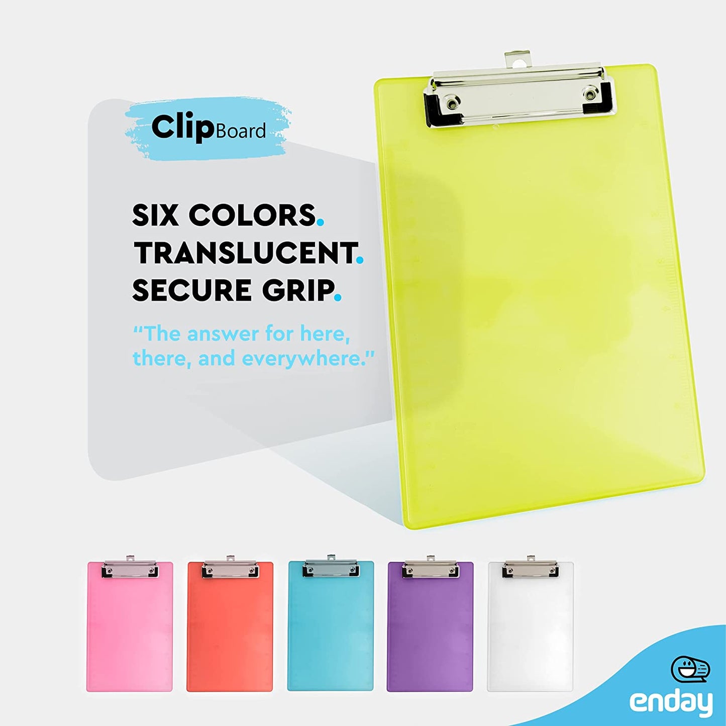 Memo Size Plastic Clipboard w/ Low Profile Clip green