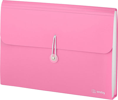 7-Pocket Letter Size Poly Expanding File pink