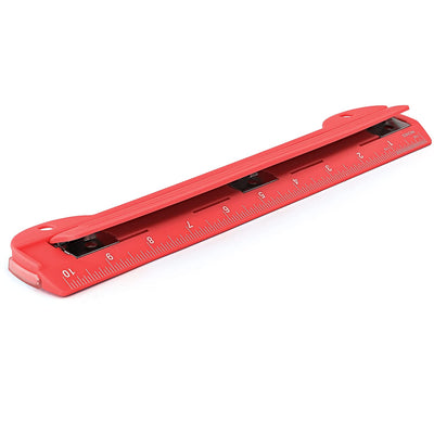 Portable 3-Hole Paper Punch red