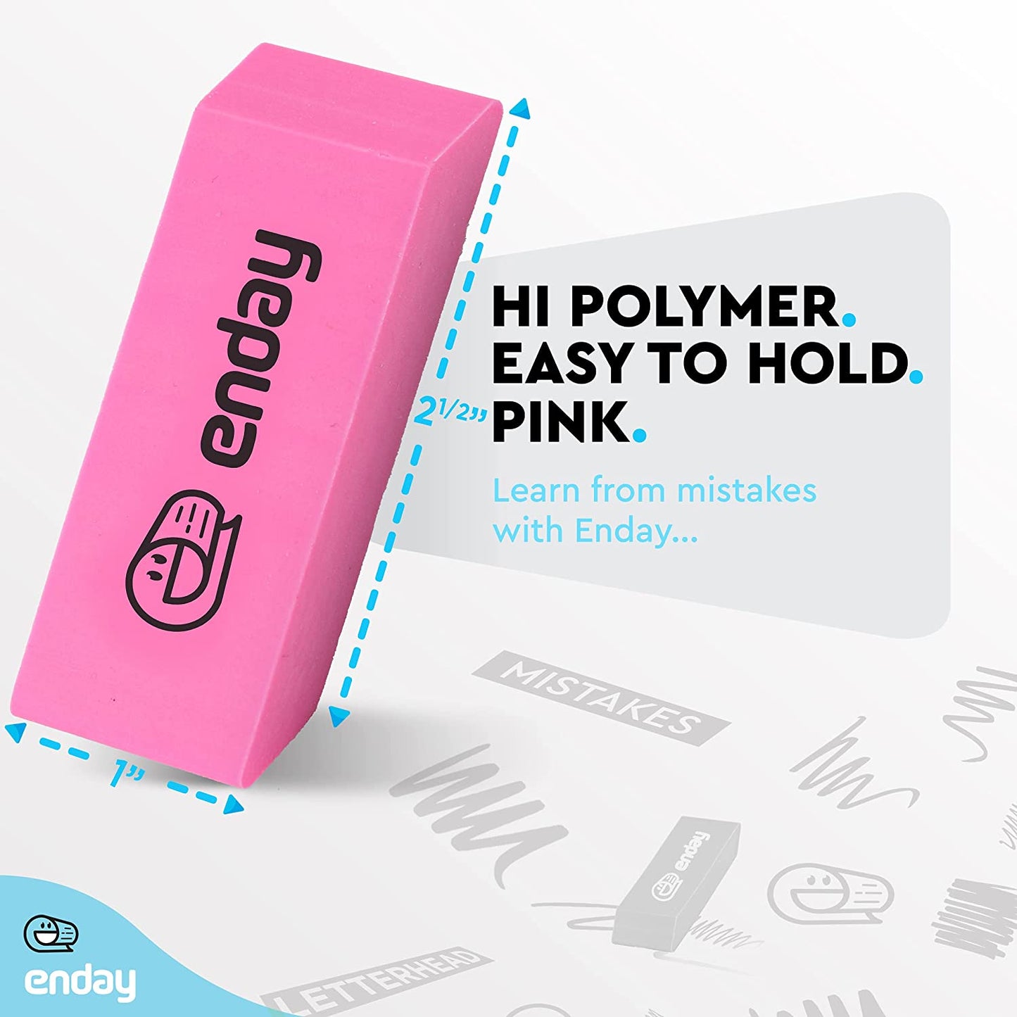 Soft bevel eraser pink 4PK