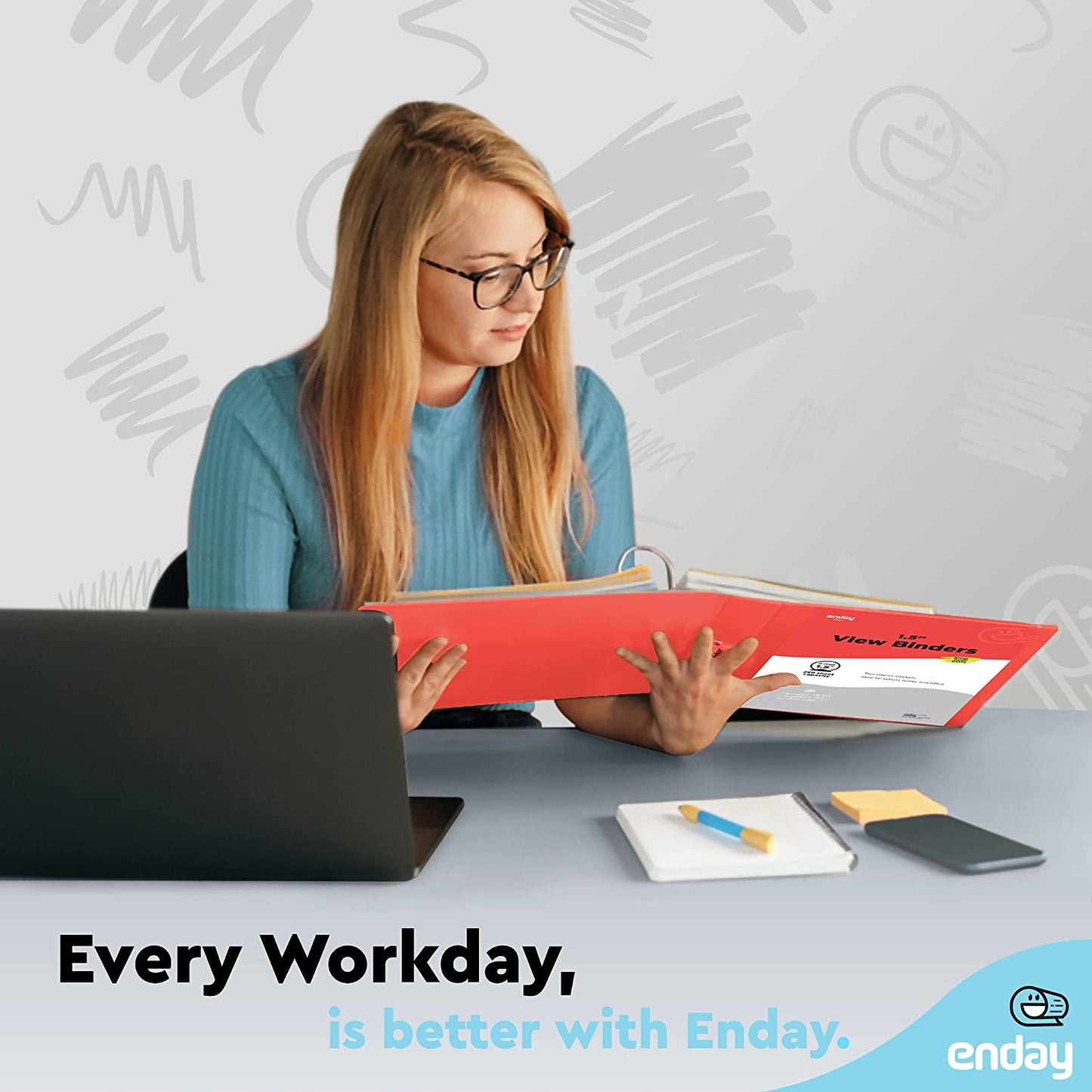1.5" 3-Ring View Binder w/ 2-Pockets red