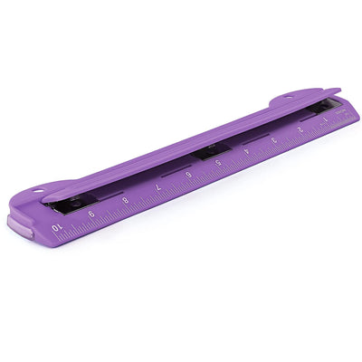 Portable 3-Hole Paper Punch purple
