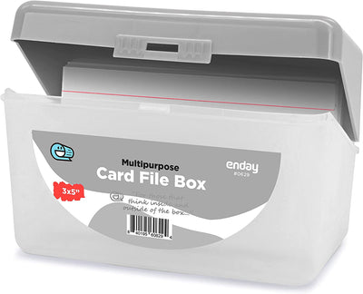 Multi Purpose 3" X 5" Card File Box grey