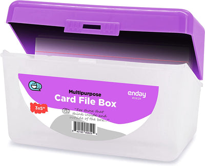 Multi Purpose 3" X 5" Card File Box purple