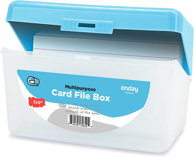 Multi Purpose 3" X 5" Card File Box blue