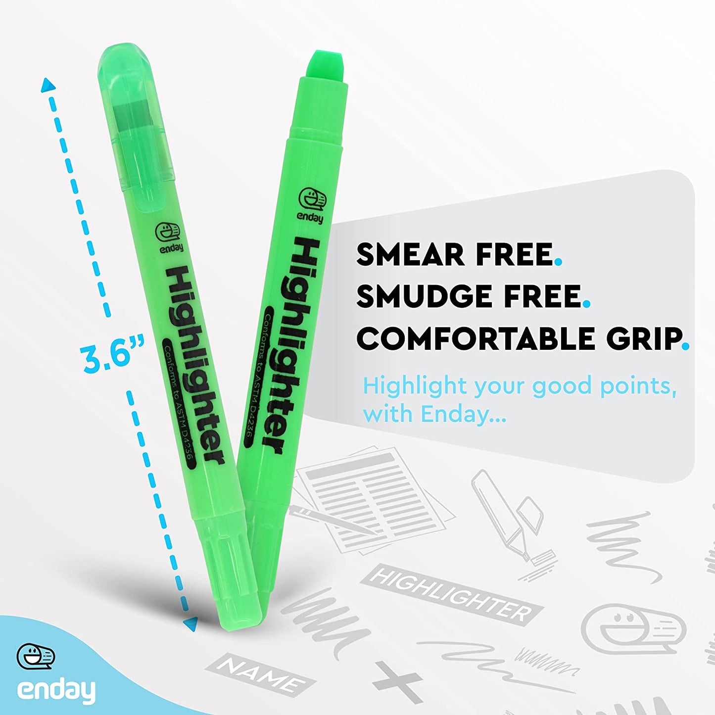 Fluorescent Gel Highlighter (3/Pack)