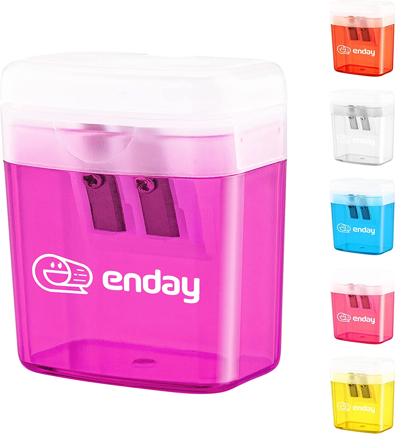 2 hole rectangular sharpener w/recycle bin Enday purple