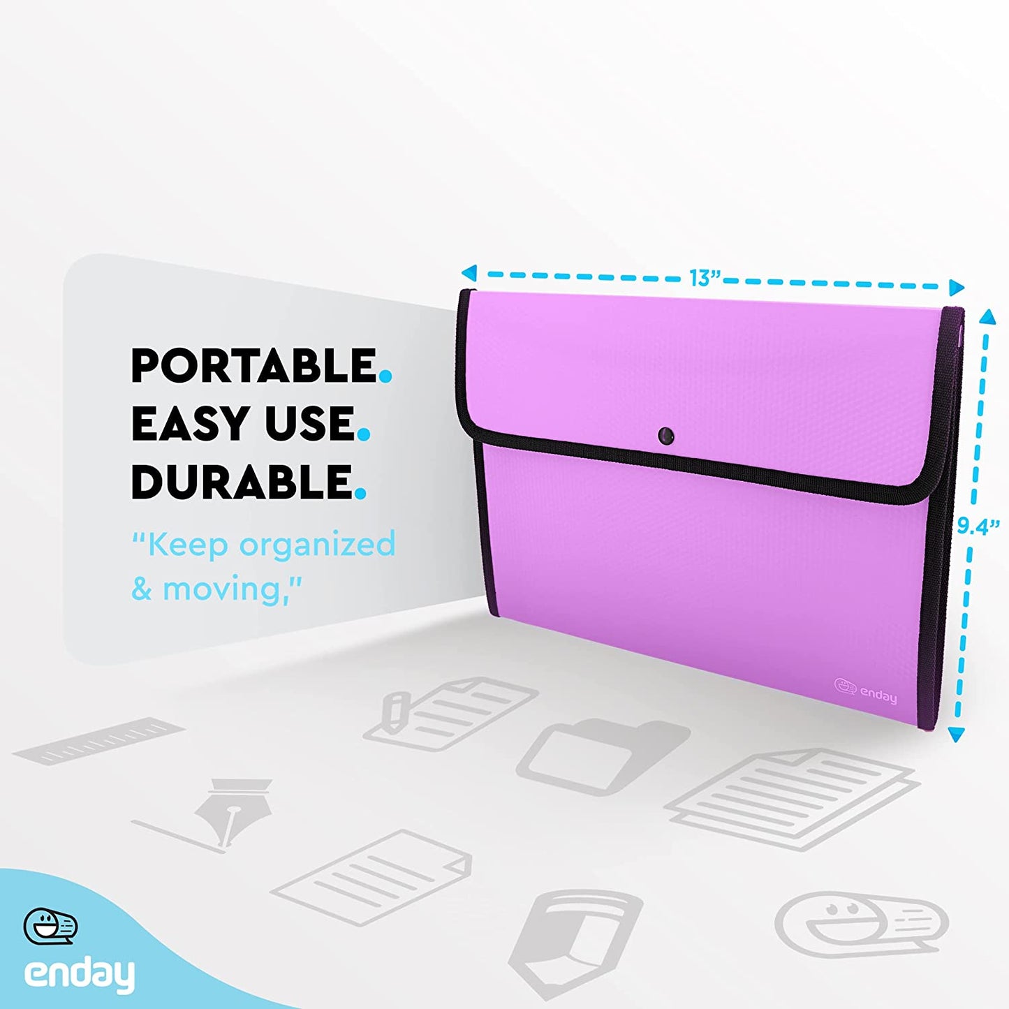 Square Flap Letter Size Document Holder purple