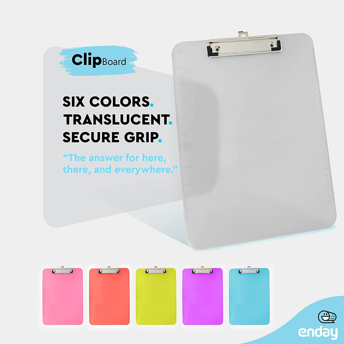 Standard Size Plastic Clipboard w/ Low Profile Clip Grey