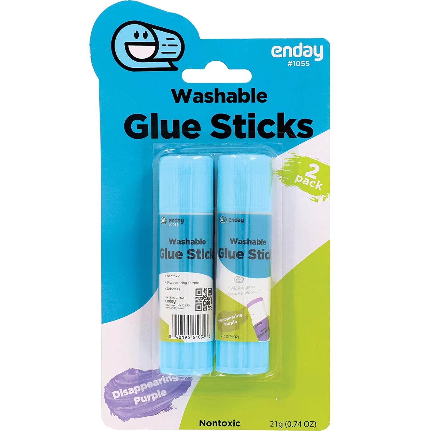 Glue Stick Washable Disappearing Purple 0.7 oz (21g) 2 pack