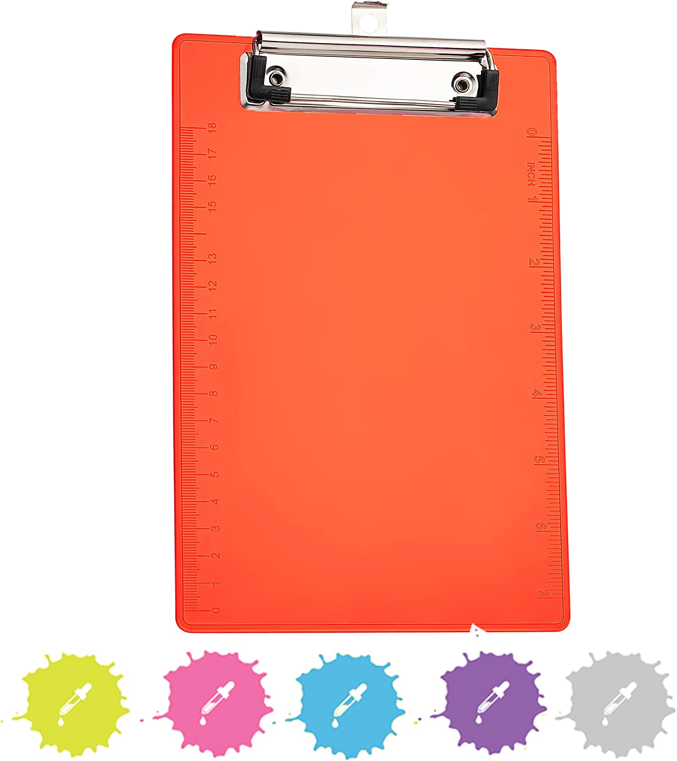 Memo Size Plastic Clipboard w/ Low Profile Clip red