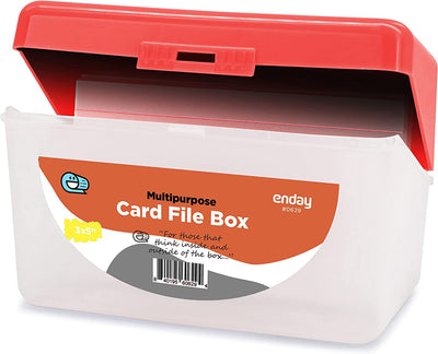 Multi Purpose 3" X 5" Card File Box red