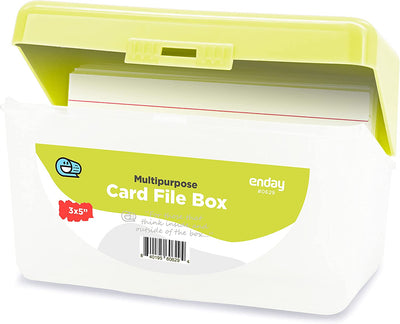 Multi Purpose 3" X 5" Card File Box green