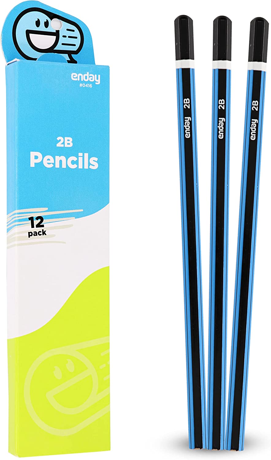 Enday #2B Pencils for Drawing and Sketching 12 Boxes of Unsharpened Wooden  Pencil School and Office Supplies (144 Pieces)