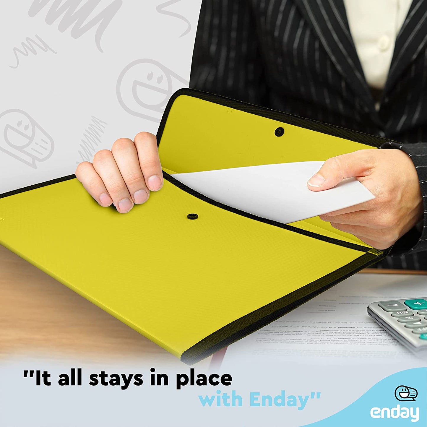 Square Flap Letter Size Document Holder Green
