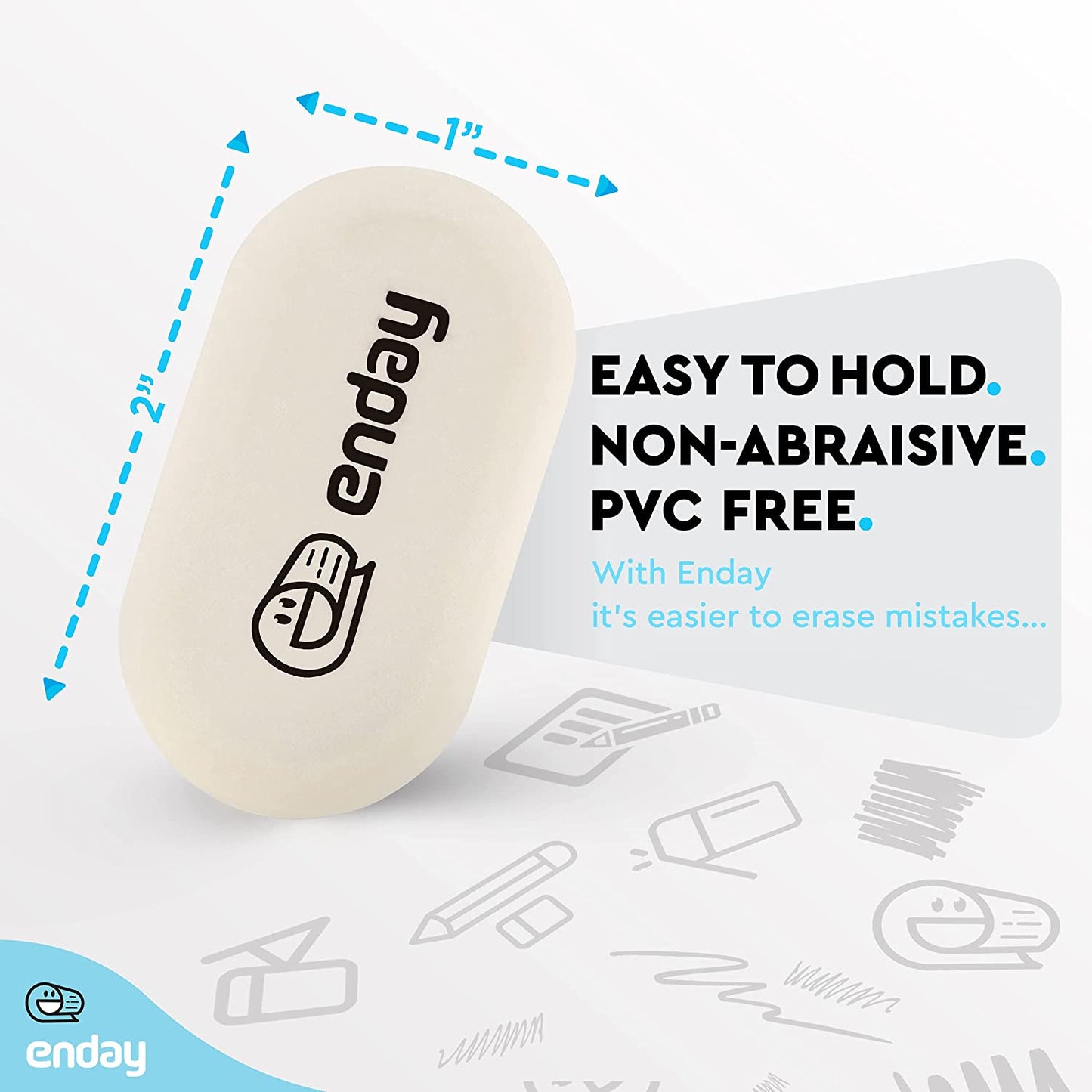 Oval eraser white 4PK