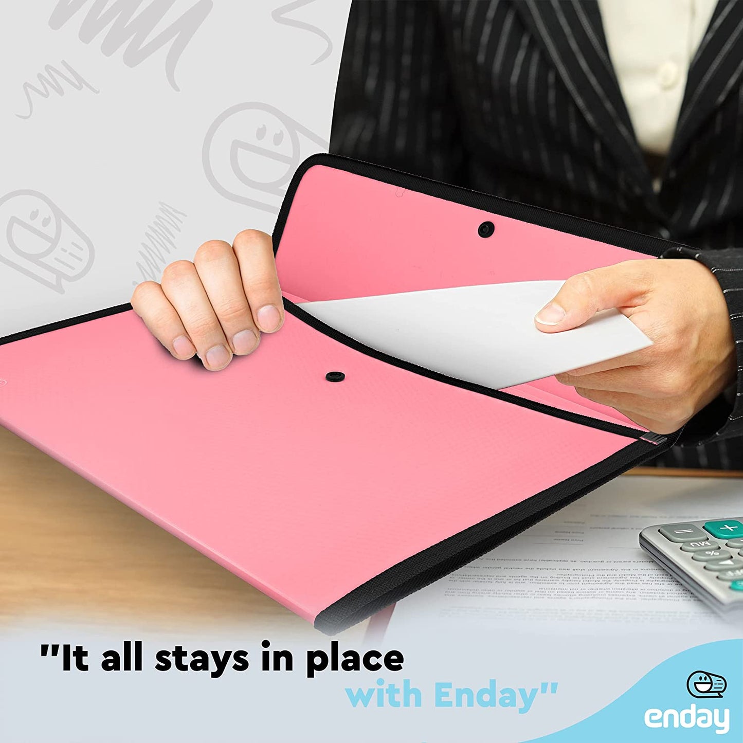 Square Flap Letter Size Document Holder pink