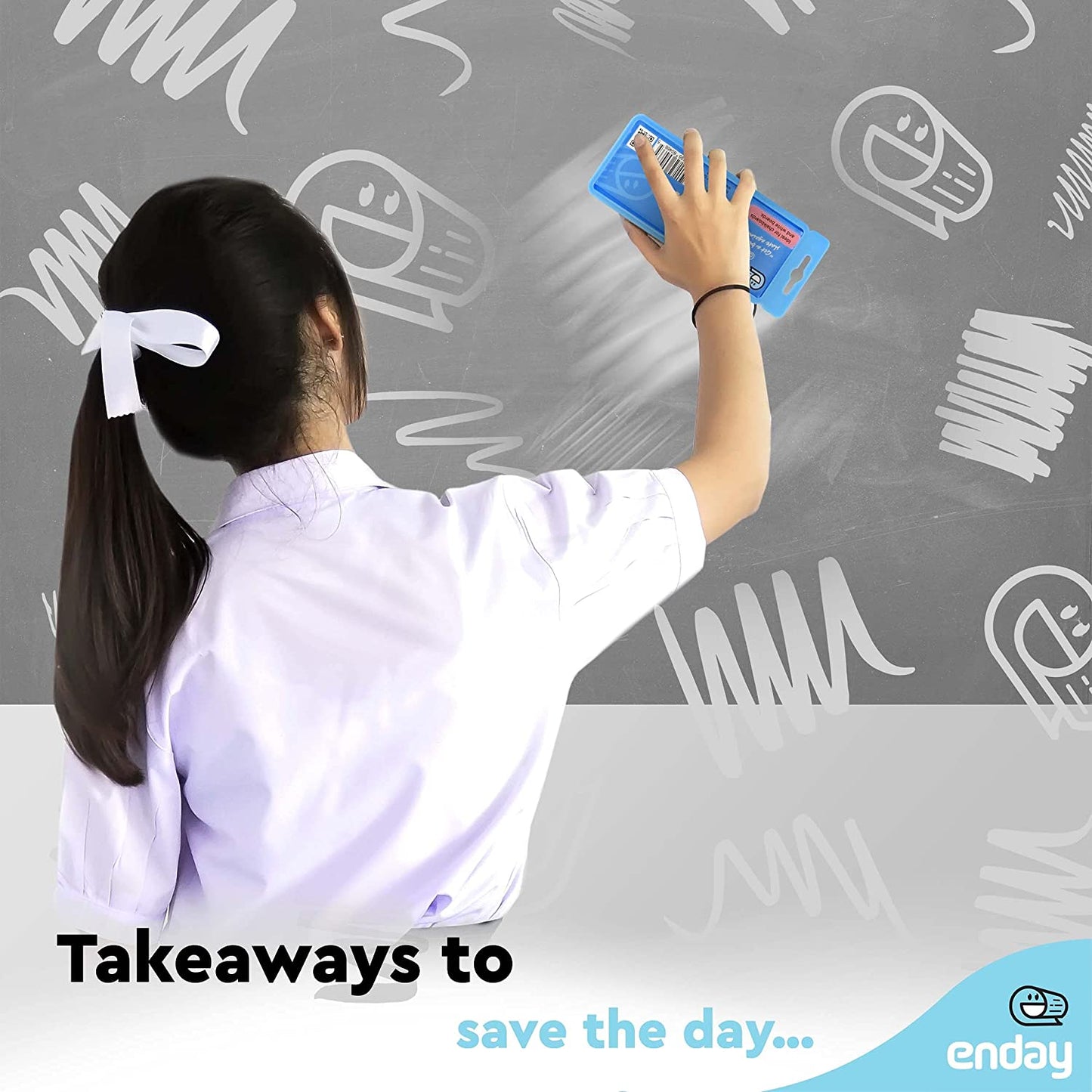 Felt Chalkboard/Whiteboard Eraser w/ Hanger - Blue