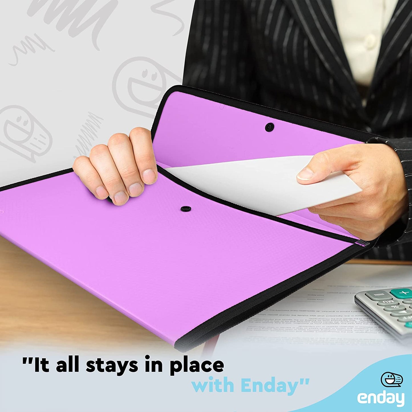 Square Flap Letter Size Document Holder purple