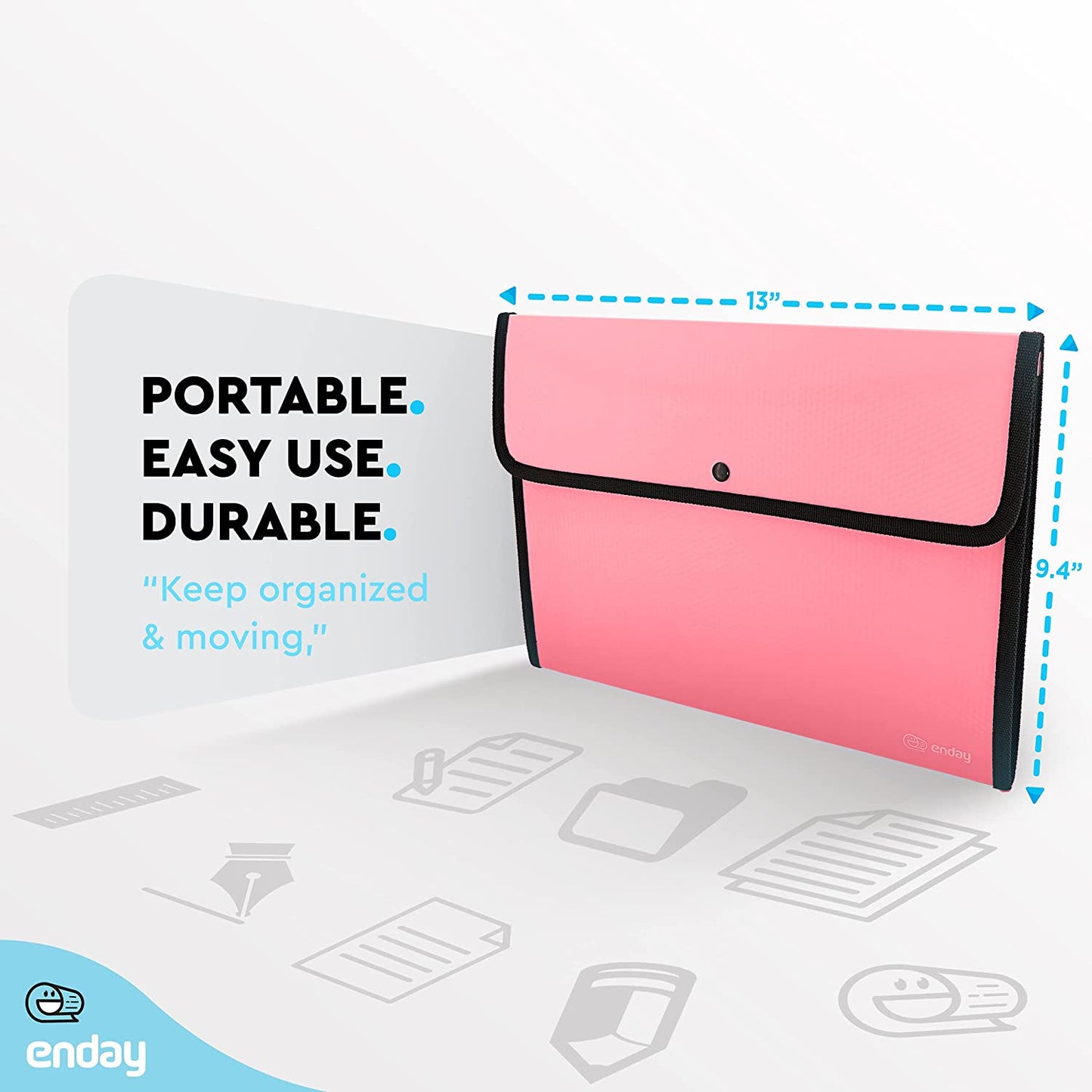 Square Flap Letter Size Document Holder pink