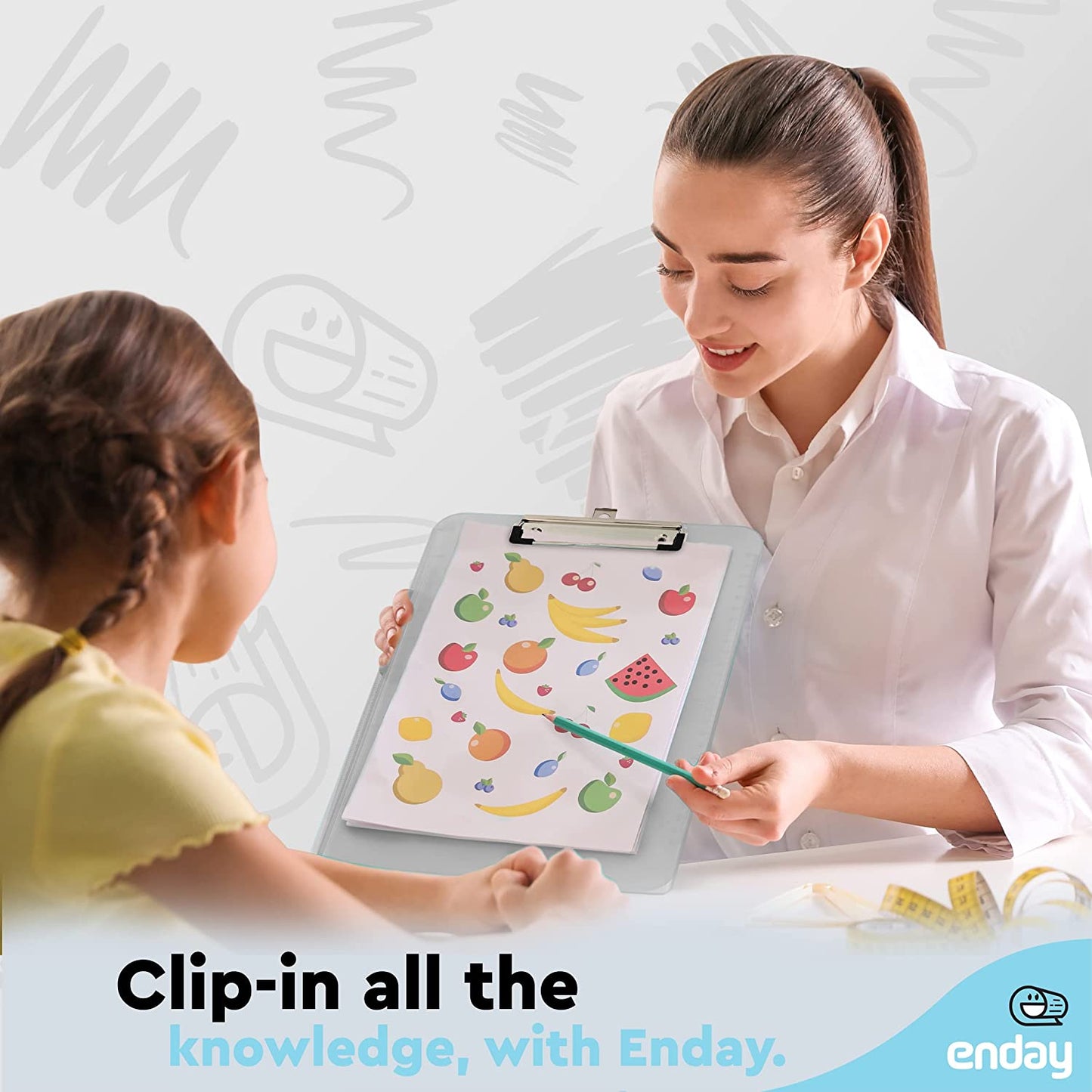 Standard Size Plastic Clipboard w/ Low Profile Clip Grey