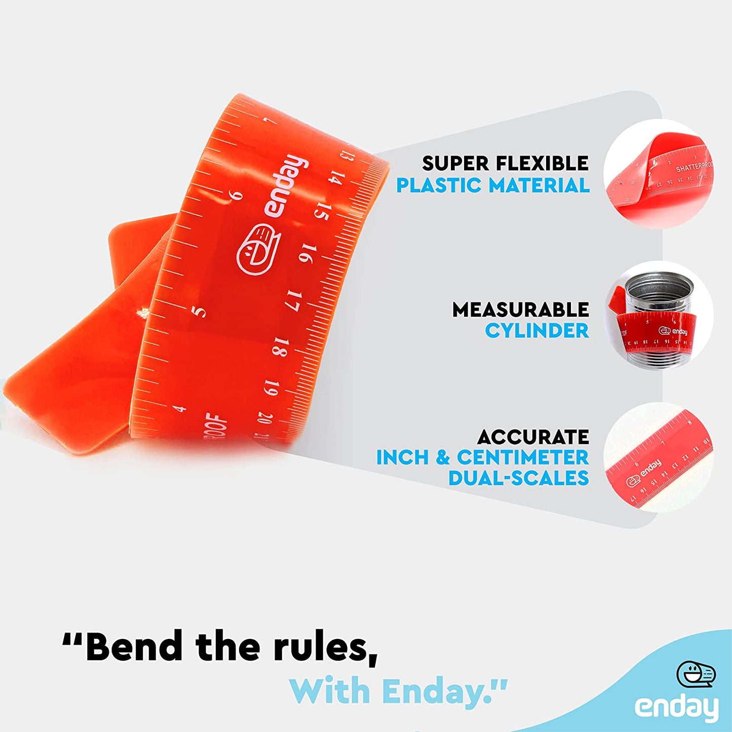 12" (30cm) Shatterproof Flexible Ruler red