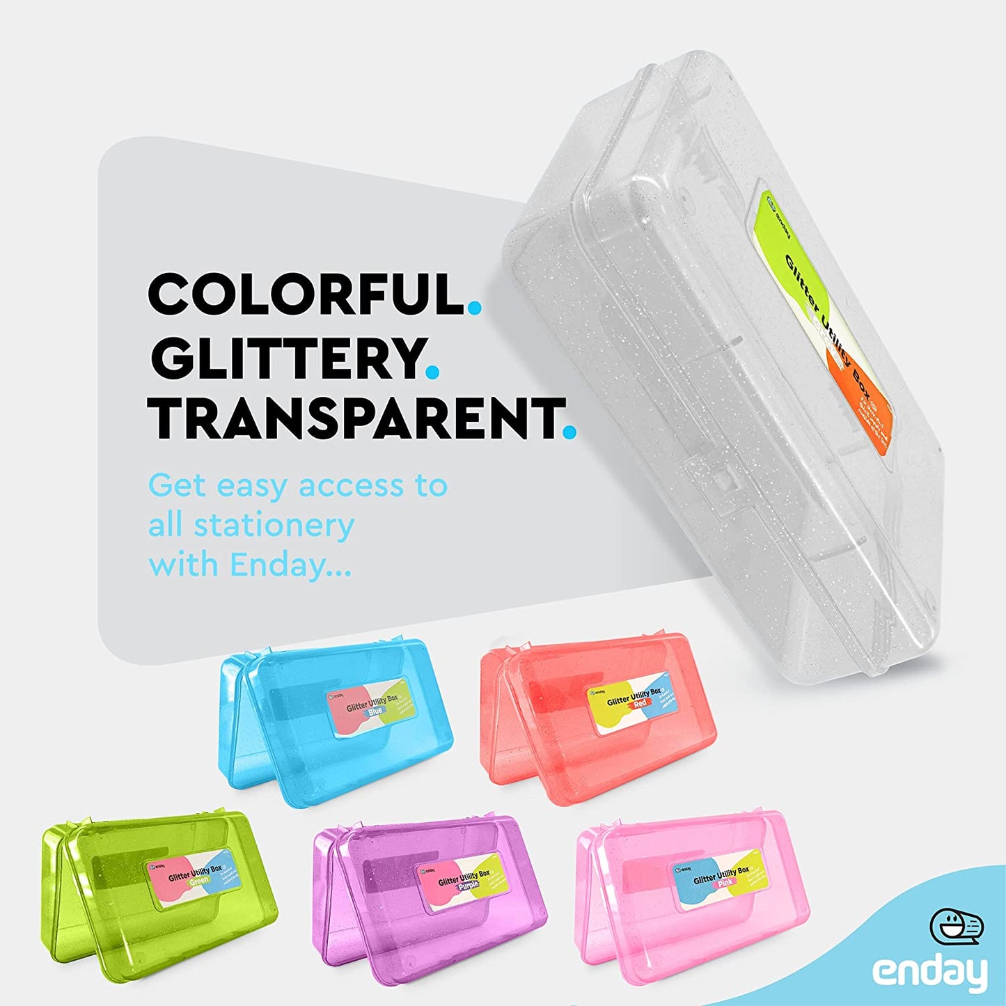 Glitter Bright Color Multipurpose Utility Box grey