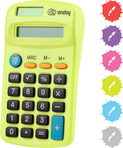 8-Digit Dual Power Pocket Size Calculator green