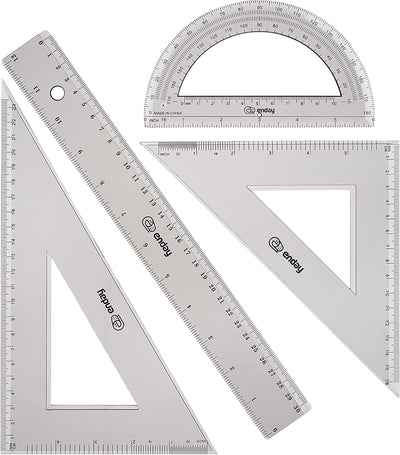 Enday 4-Piece Geometry Ruler Combination Sets