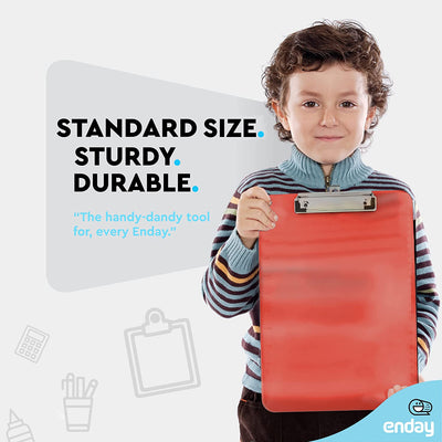 Standard Size Plastic Clipboard with Low Profile Clip - Red