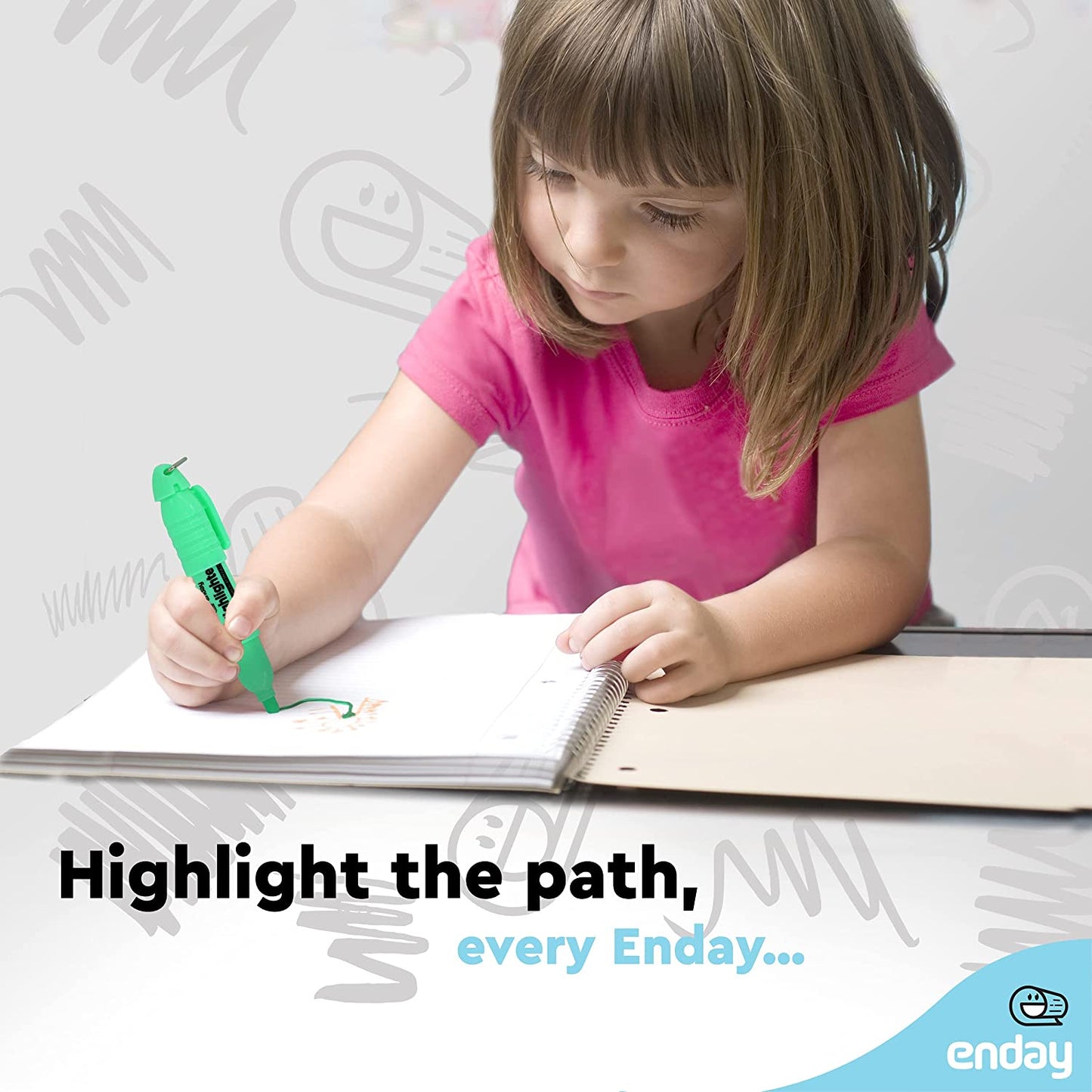 Mini Fluorescent Highlighter with Cap Clip (6/Pack)