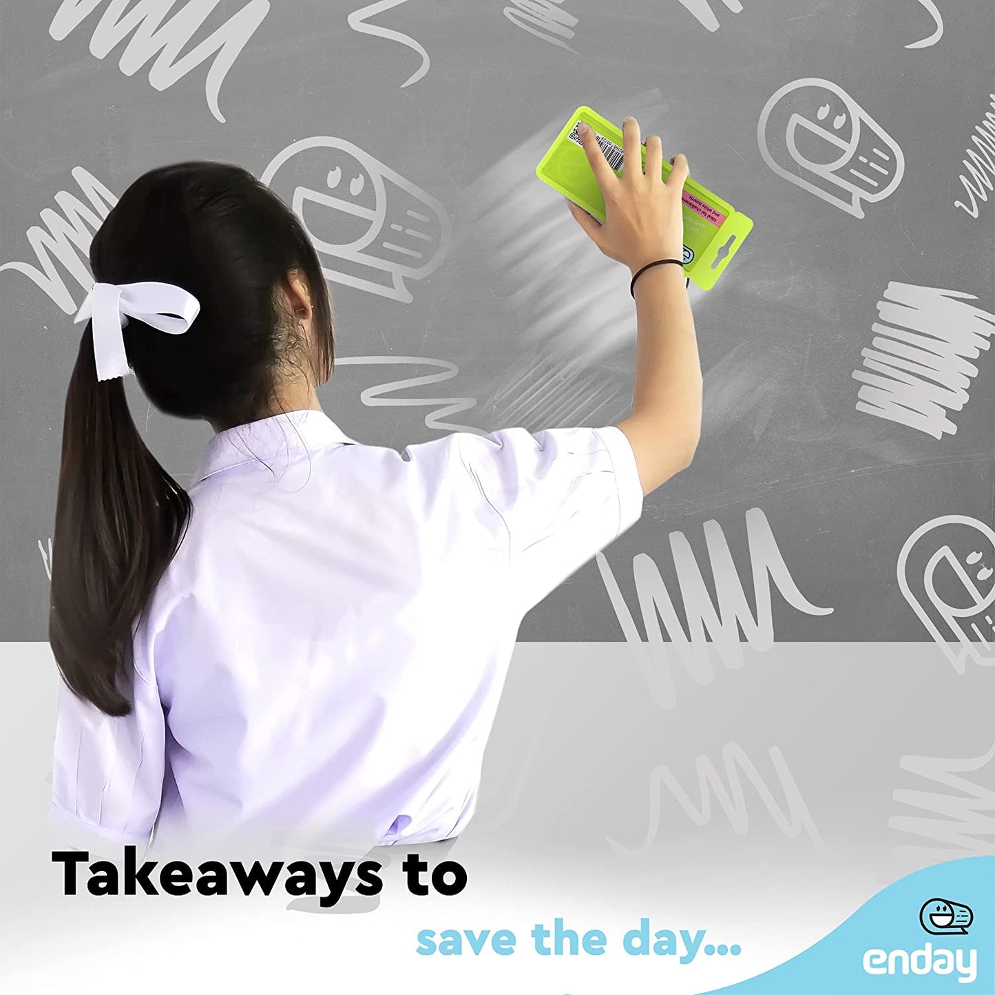 Felt Chalkboard/Whiteboard Eraser w/ Hanger - Green