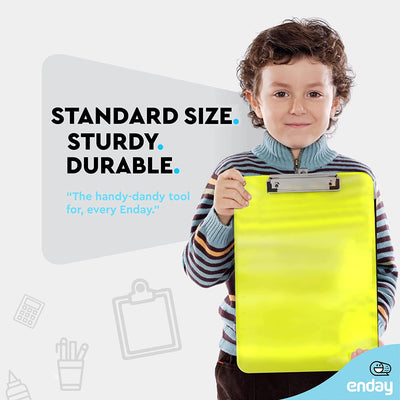 Standard Size Plastic Clipboard w/ Low Profile Clip green
