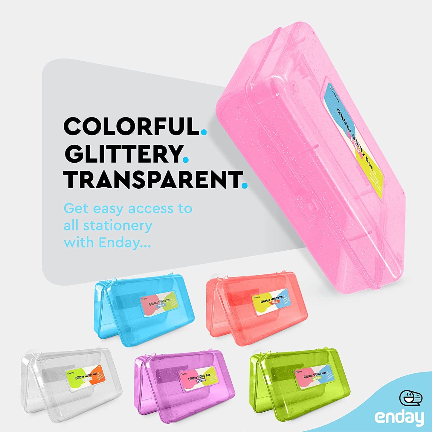 Glitter Bright Color Multipurpose Utility Box pink