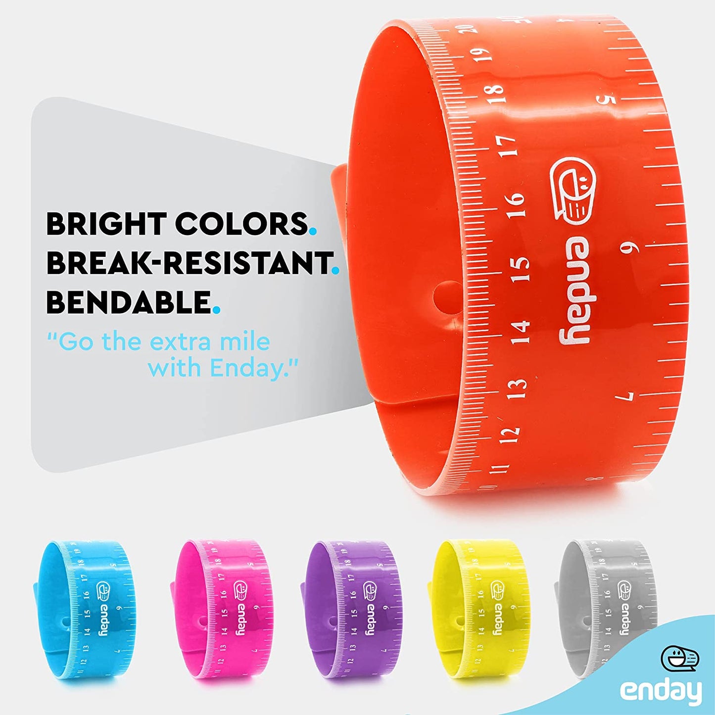 12" (30cm) Shatterproof Flexible Ruler red