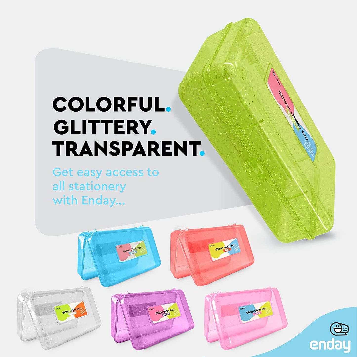Glitter Bright Color Multipurpose Utility Box green