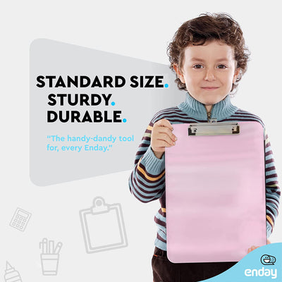 Standard Size Plastic Clipboard w/ Low Profile Clip pink