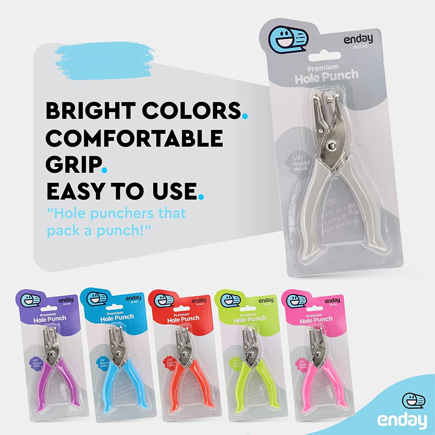 Colored Single hole puncher grey