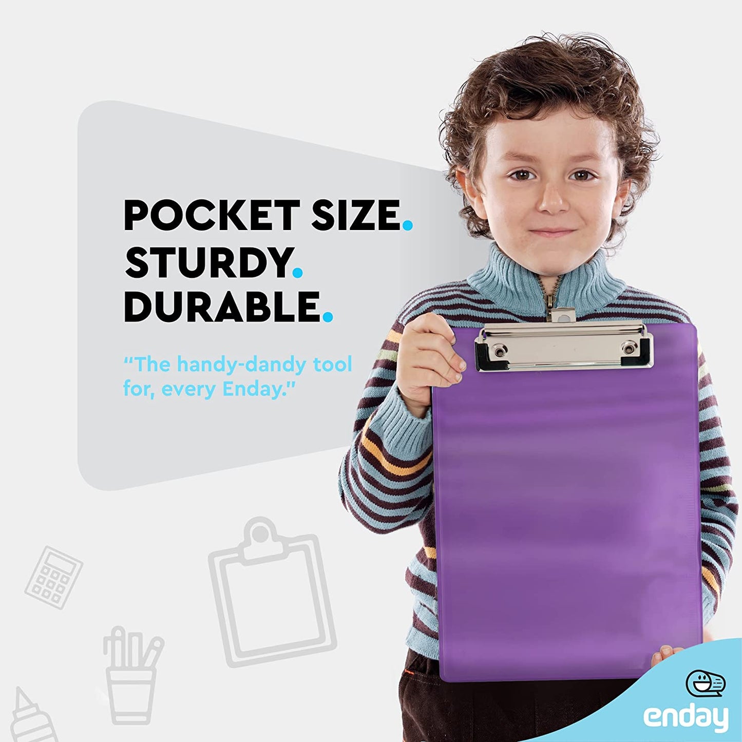 Memo Size Plastic Clipboard w/ Low Profile Clip purple