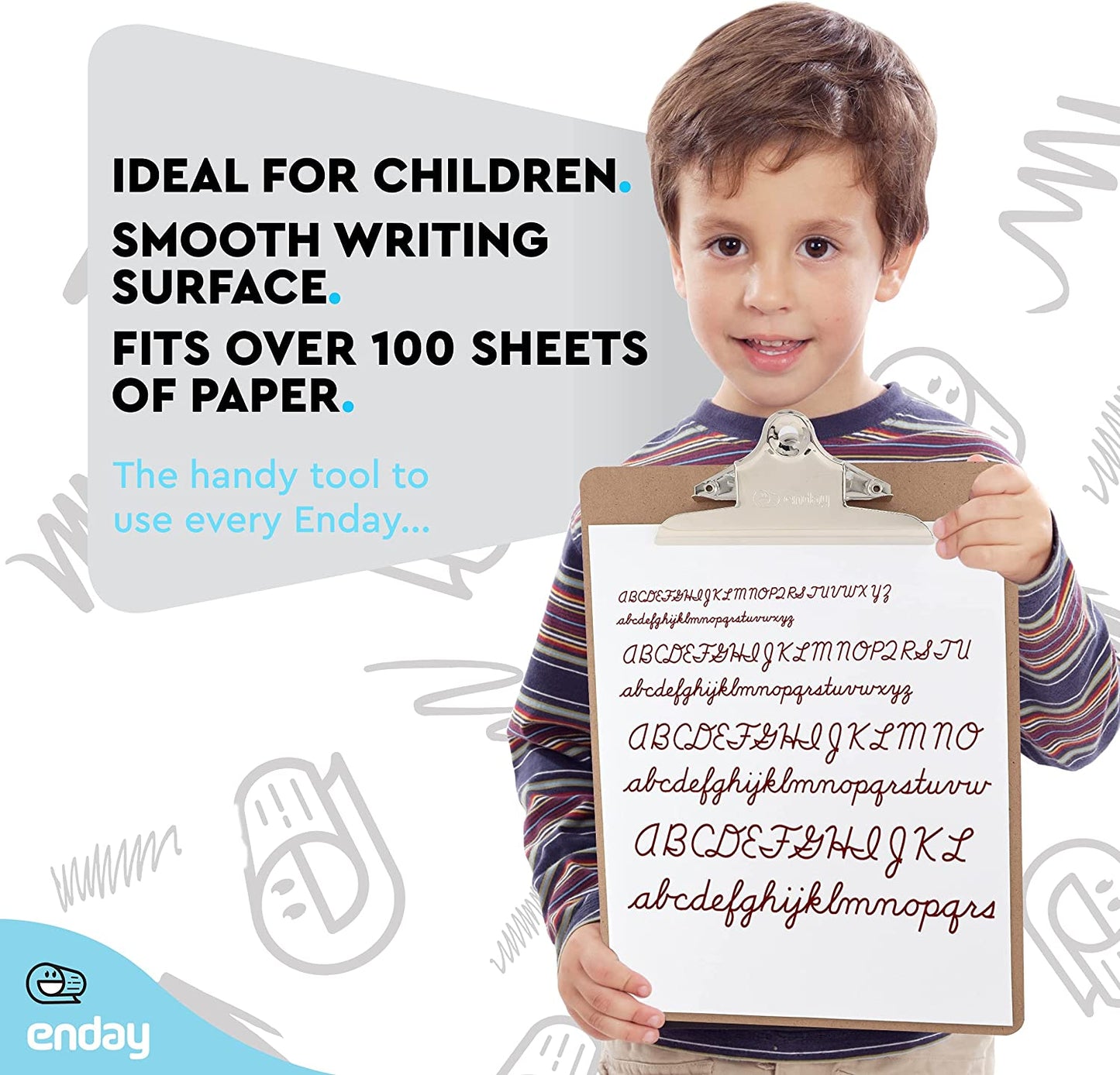 Standard Size Hardboard Clipboard with Sturdy Spring Clip 13" x 8.85" and Fit Over 100 Sheets of Paper