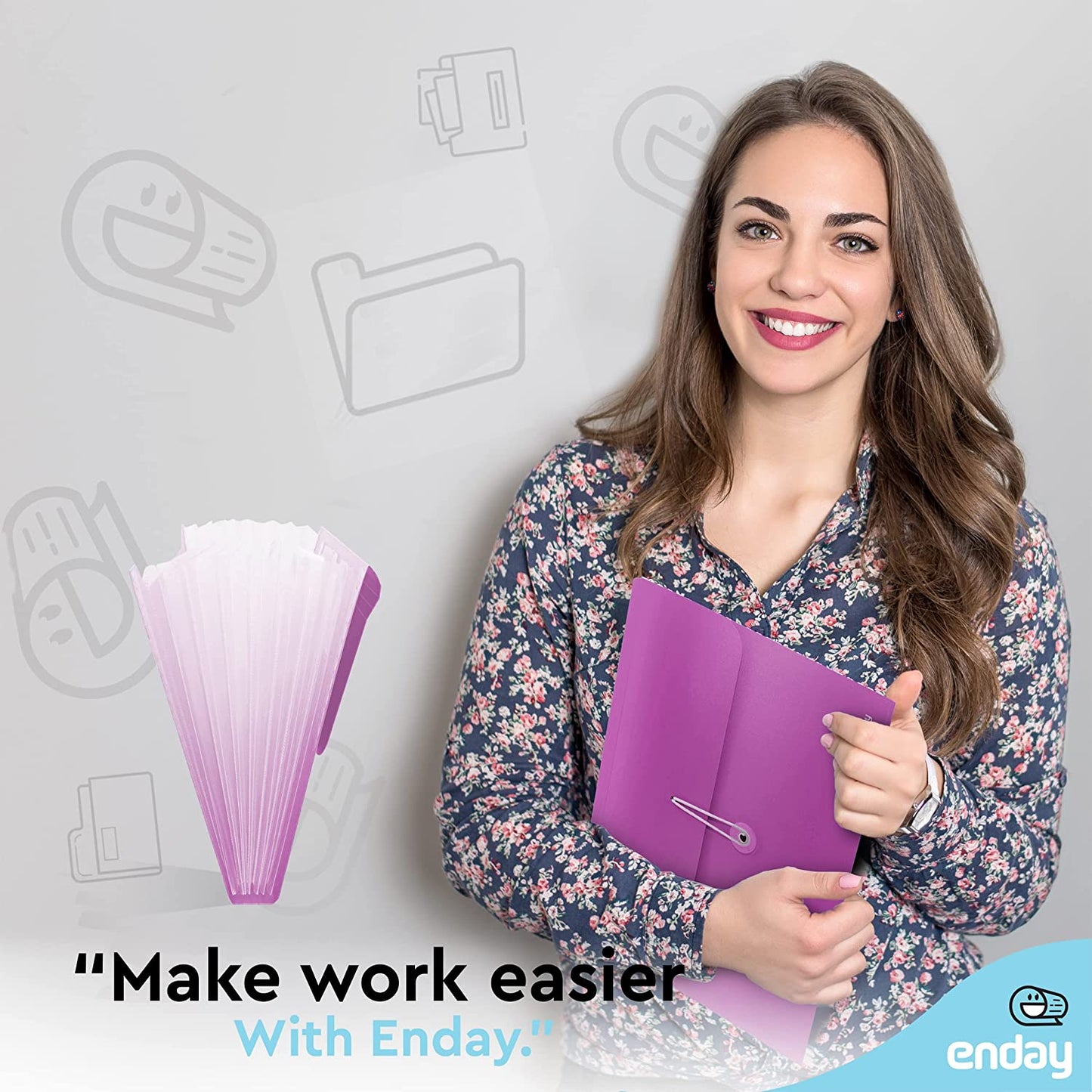 7-Pocket Letter Size Poly Expanding File purple
